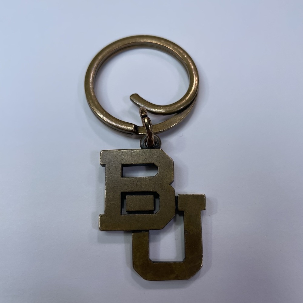 James Avery Bronze Keychain With Ring Vtg Retired Baylor University BU 2.5"